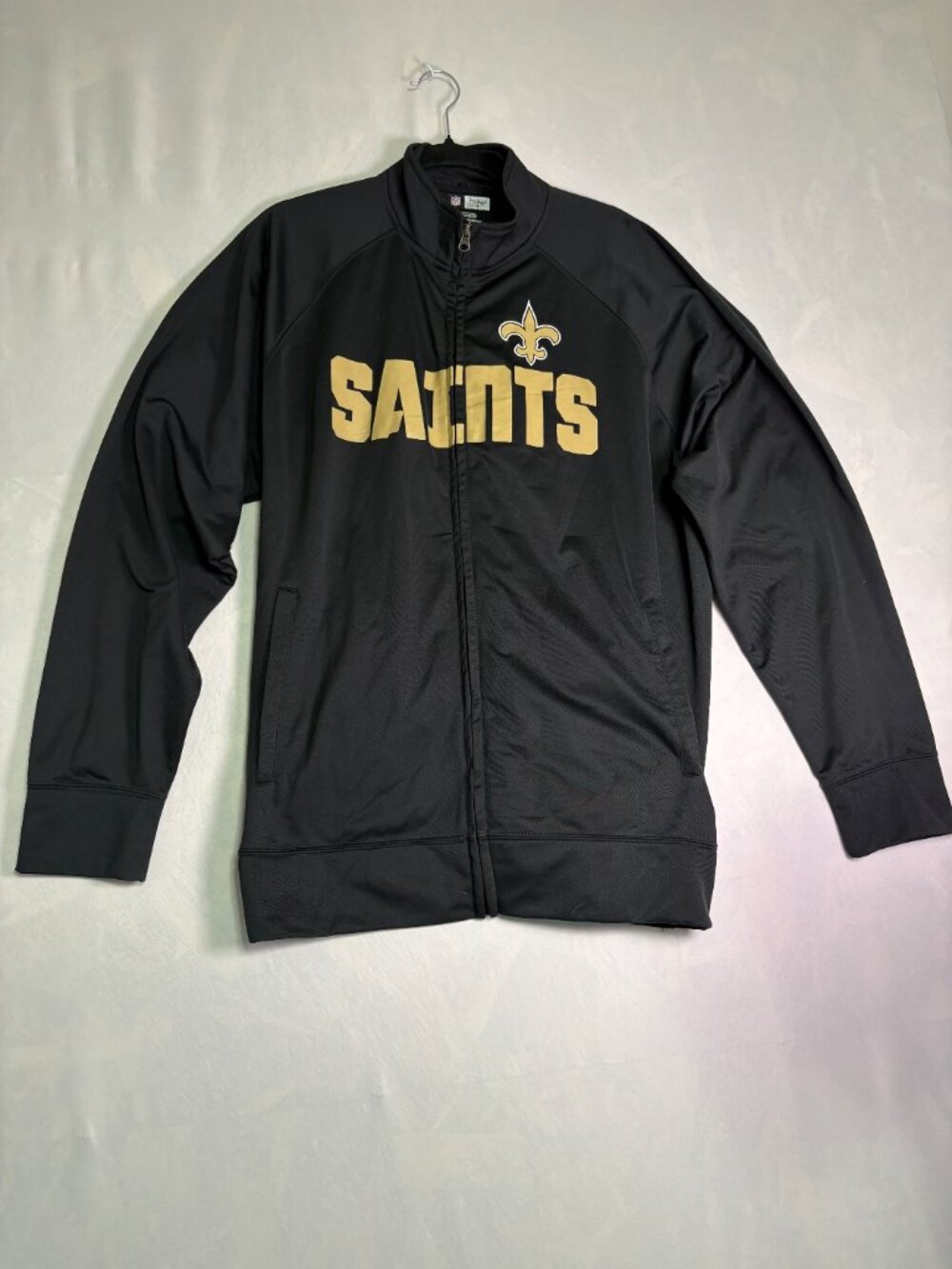NFL New Orleans Saints Men's XXL Black Full Zip Track Jacket Team Apparel